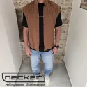 BLUSA SMANICATA S6C63 CIOCCOLATO