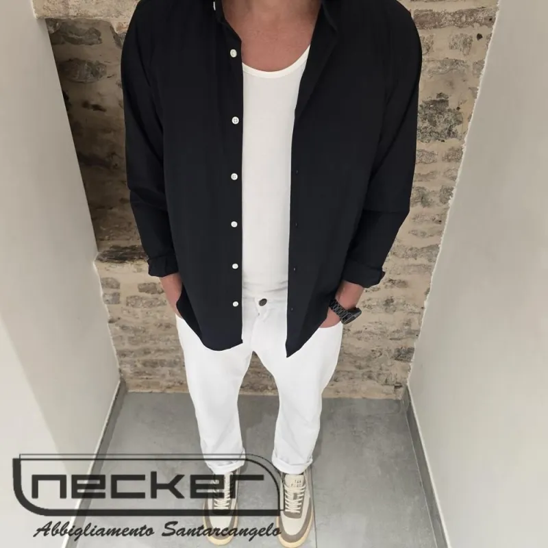 CAMICIA ADAM 900 NERA COL 163