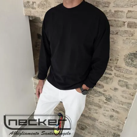 T-SHIRT MANICA LUNGA 77 NERO