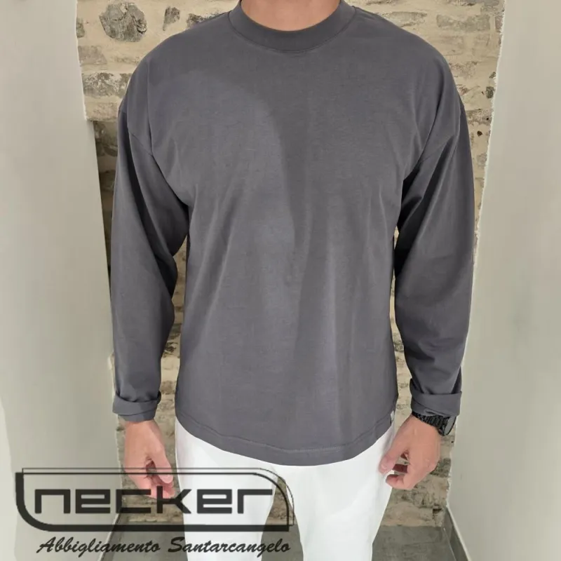 T-SHIRT MANICA LUNGA 77 PIOMBO